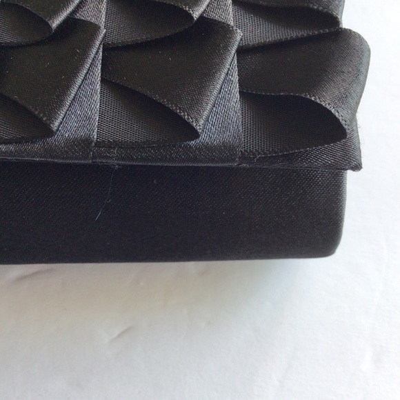 JESSICA MCCLINTOCK BLACK SATIN RIBBON CLUTCH BAG - Picture 7 of 15